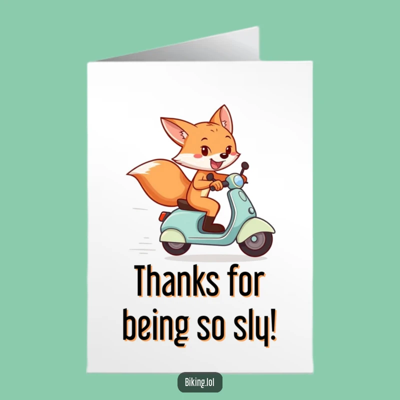 Free Printable Fox Thank You Card: Scooter Grin Thank You Downloadable