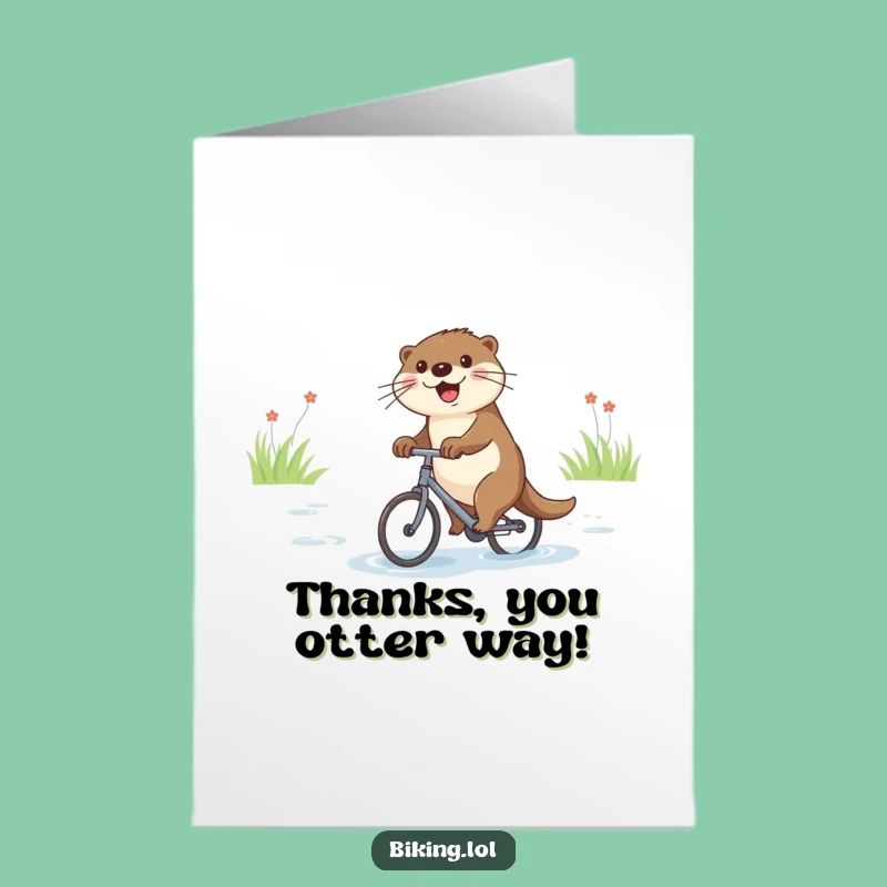 Free Printable Thank You Card: Joyful Otter Thanks - DIY Downloadable Gift