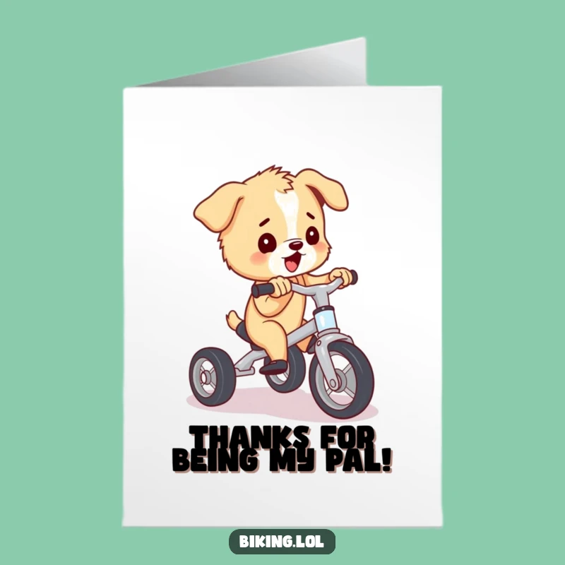 Free Printable Thank You Card: Puppy's Tricycle Ride, Downloadable & DIY