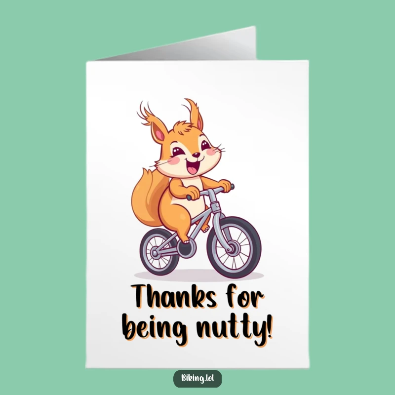Free Printable Thank You Card: Squirrel's Unicycle Ride - Express Gratitude Casually