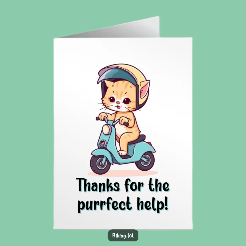Free Printable Thank You Card: Kitten Scooter Wobble - Downloadable Gratitude Card!