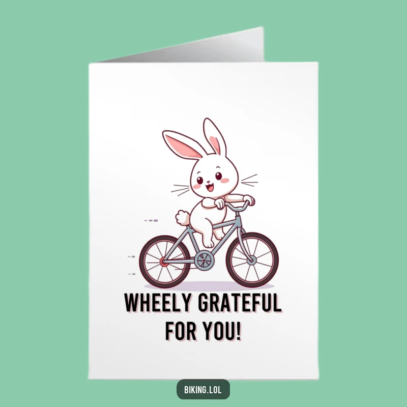 Free Printable Thank You Card: Bunny Bicycle Express - Send Gratitude Downloadable!
