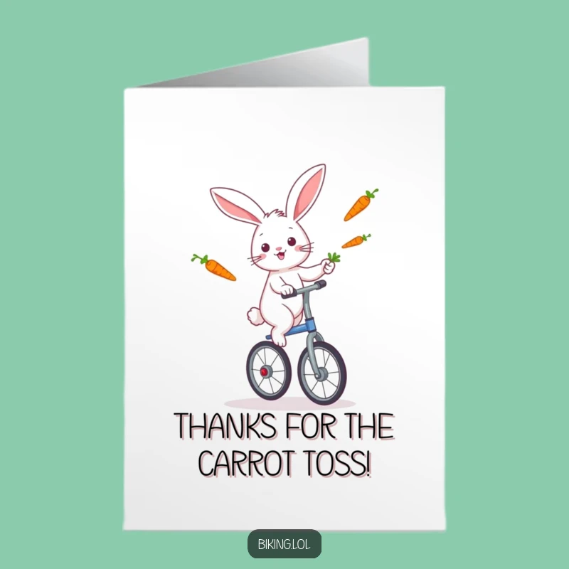 Whimsical Free Printable Thank You Card: Juggling Rabbit - Show Gratitude with Humor
