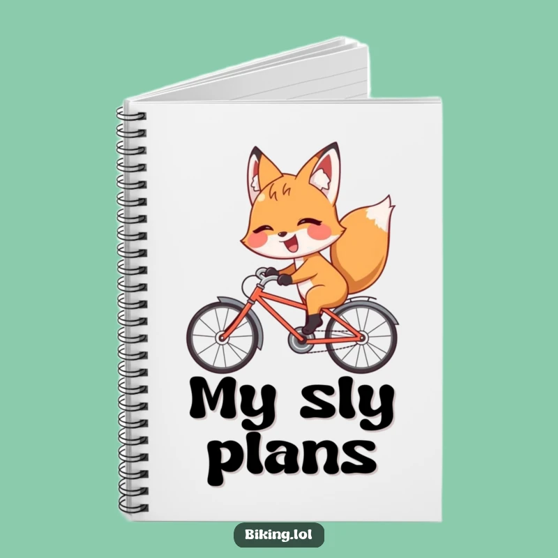 Funny Fox Backward Bicycle Notebook: Jot Down Your Plans, Hilarious Rider Gift