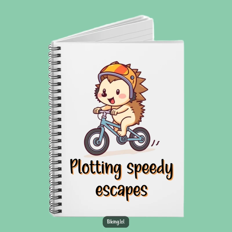 Funny Hedgehog Speedy Notes Notebook - Hilarious Cycling Journal for Ideas