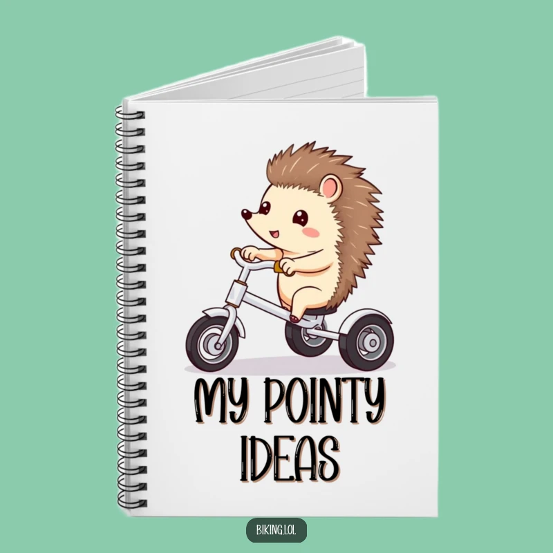 Funny Hedgehog Tricycle Notebook - Journal Your Adventures with Humor