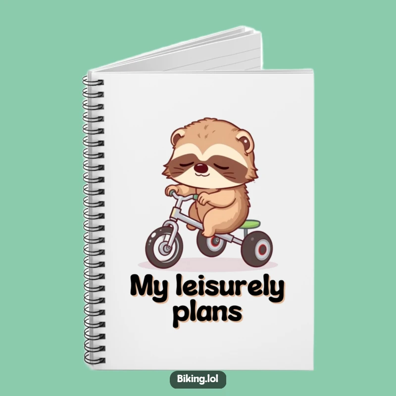 Funny Sloth Tricycle Notebook: Jot Down Thoughts Slowly
