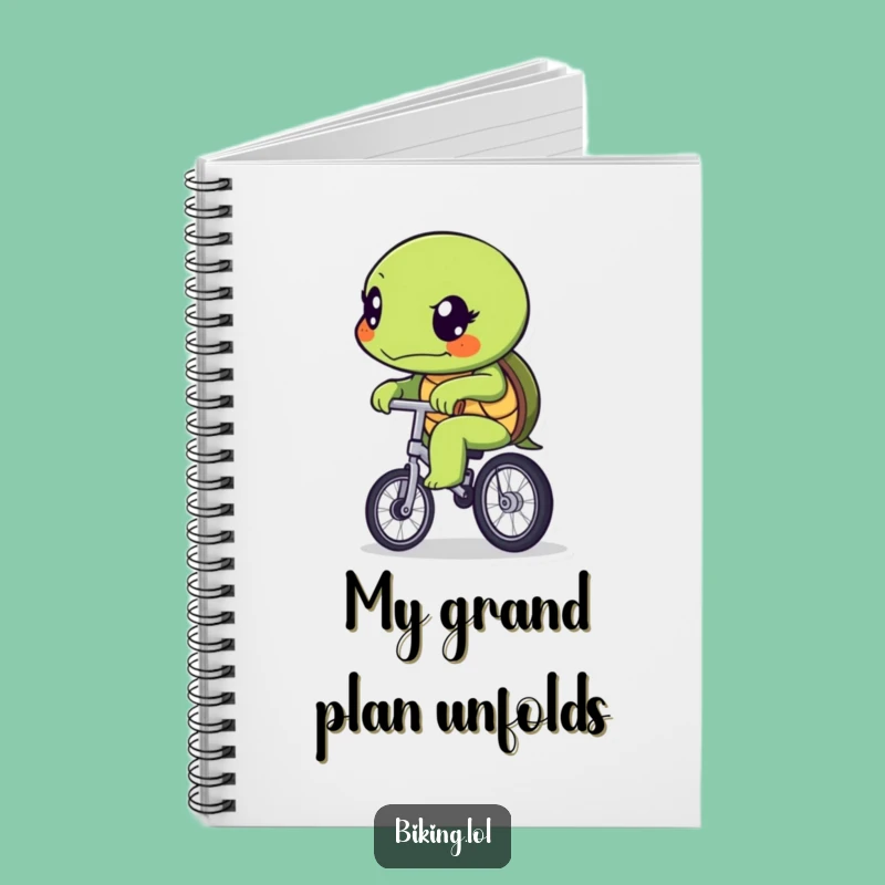 Funny Turtle Unicycle Notebook: Determined Slow & Steady Journal