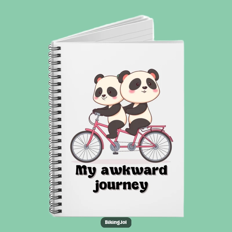 Funny Shy Panda Tandem Bike Notebook: Journal Your Quirks, Perfect Funny Gift