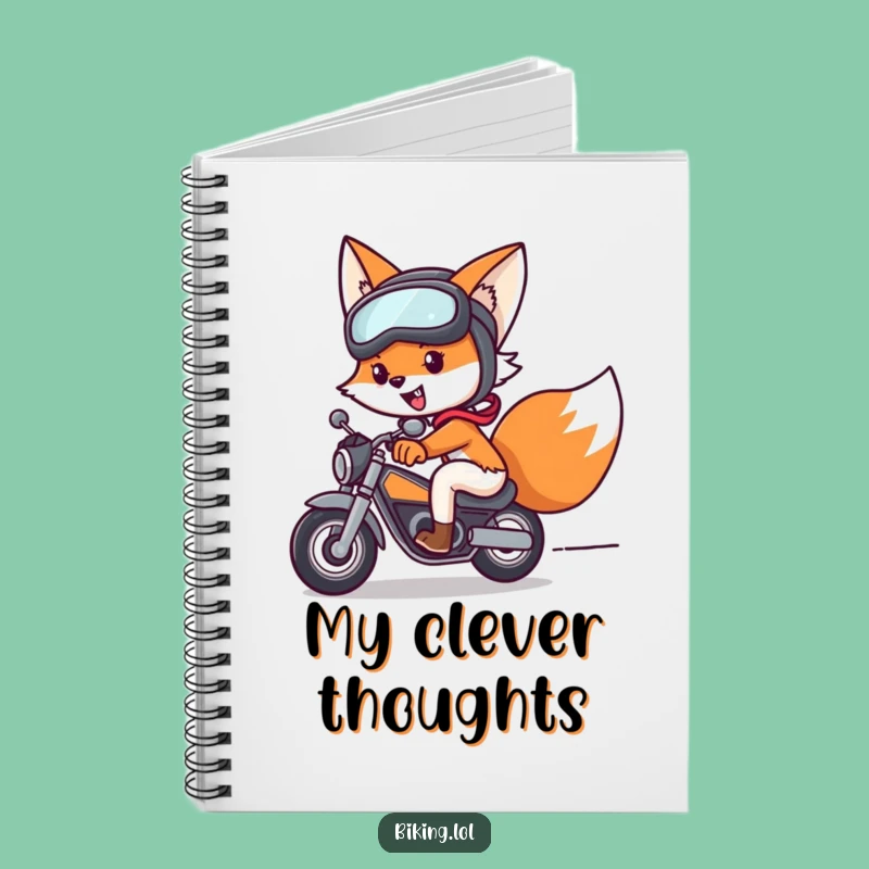 Funny Fox Bike Notebook: Jot Down Adventures, Useful Funny Gift for Students