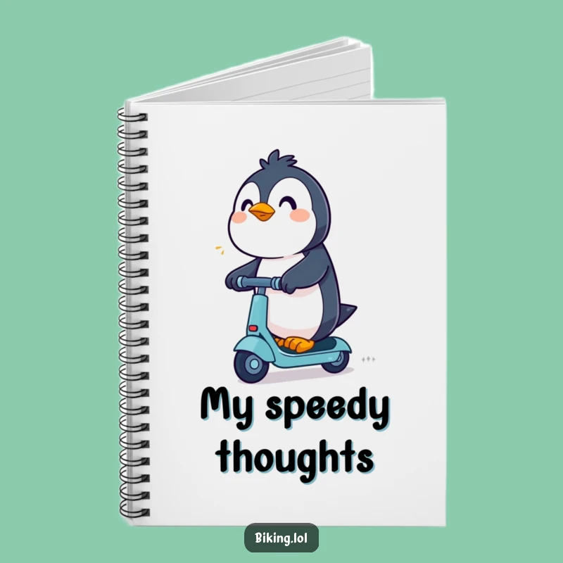 Funny Penguin Scooter Notebook: Jot Down Ideas with This Excited Rider