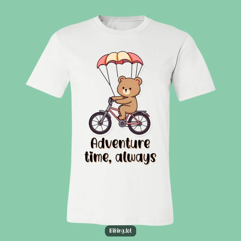 Funny Bear Parachute T-Shirt - Comedic Apparel for Bold Explorers