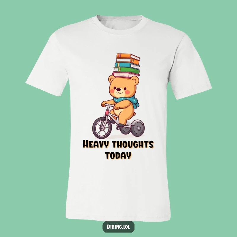 Funny Bear Book Balance T-Shirt: Hilarious Trike Reader Character Tee Gift