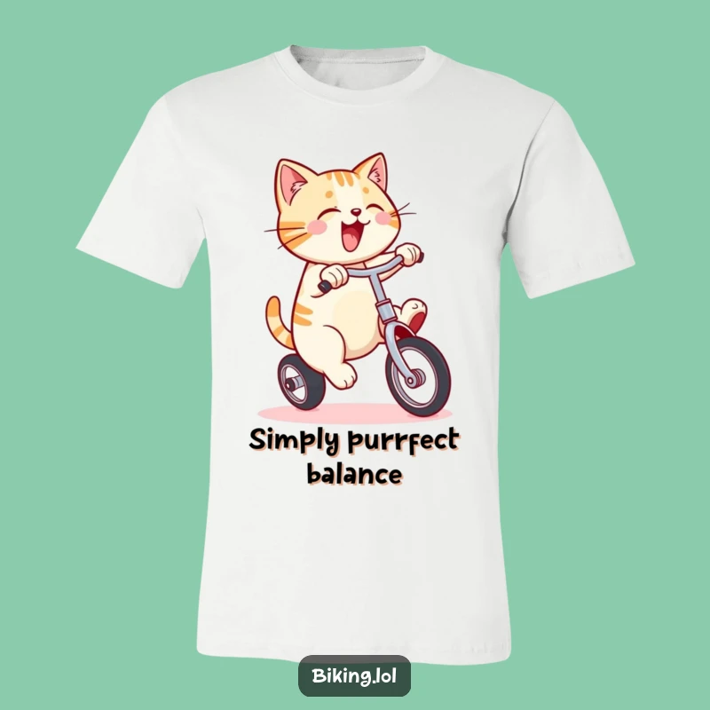 Funny Cat Unicycle T-Shirt: Energetic Balance Humor Tee