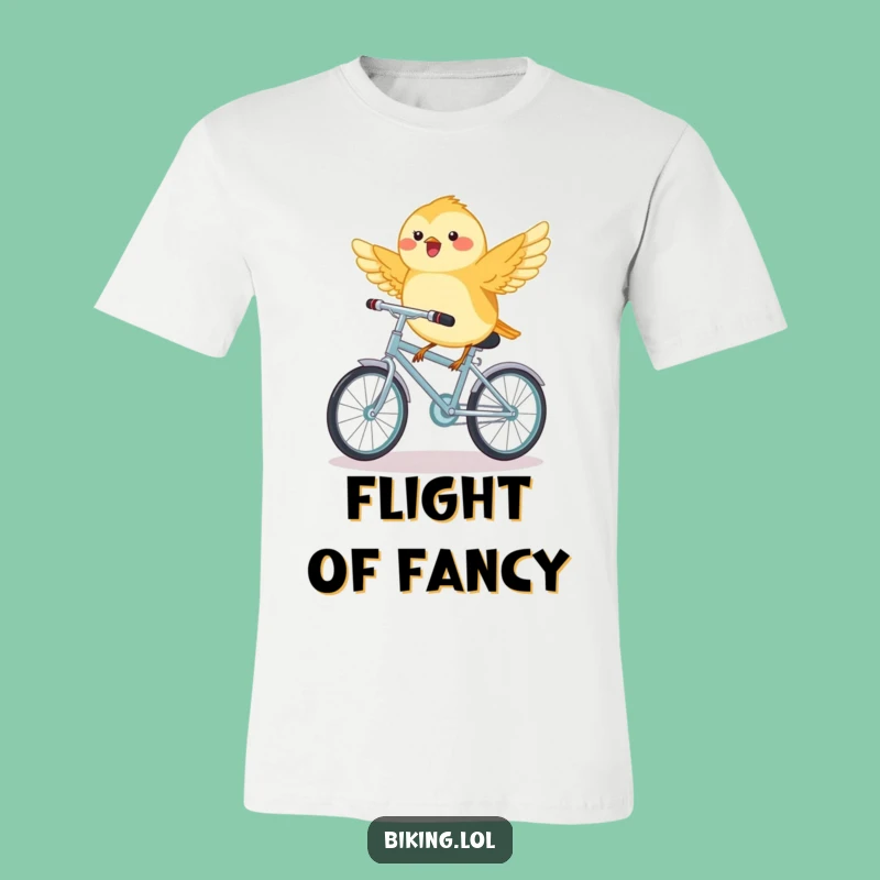 Funny Chickadee Bicycle T-Shirt - Adorable Bird's Whimsical Ride Tee Gift