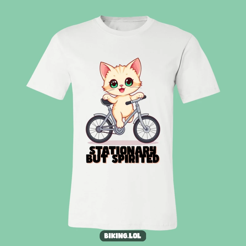Funny Kitten Bike T-Shirt - Delighted Wide-Eyed Balance Tee