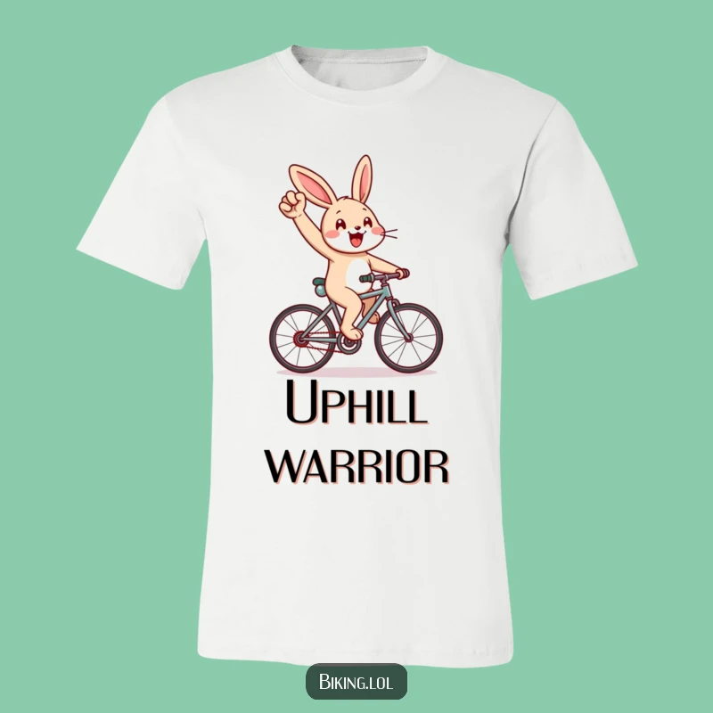 Funny Rabbit Bicycle T-Shirt: Cheerful Climber Tee for Motivation