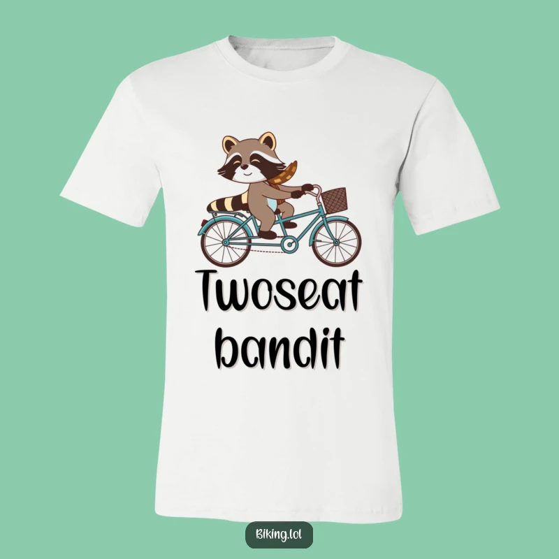 Funny Raccoon Tandem Bicycle T-Shirt - Comical Cycling Apparel for a Good Laugh