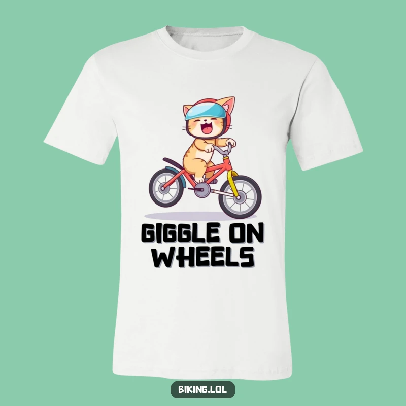 Funny Giggling Cat Wheelie T-Shirt: A Hilarious Bike Lover Shirt!