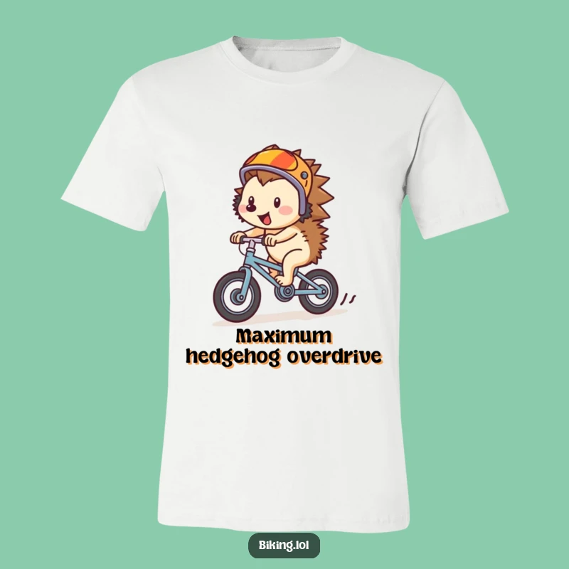 Funny Hedgehog Helmet T-Shirt - Hilarious Cycling Apparel for Speed Lovers