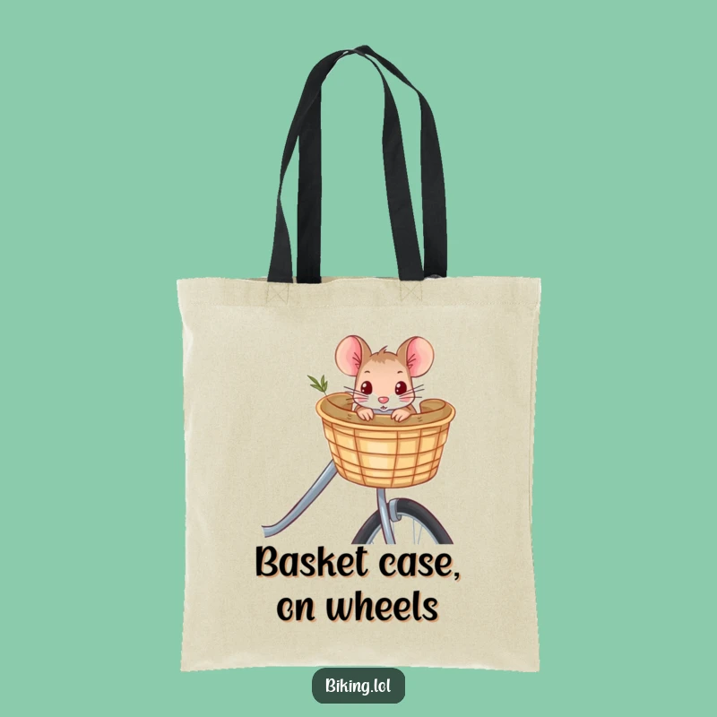 Funny Mouse Bicycle Tote Bag: Practical and Humorous Gift for Shoppers