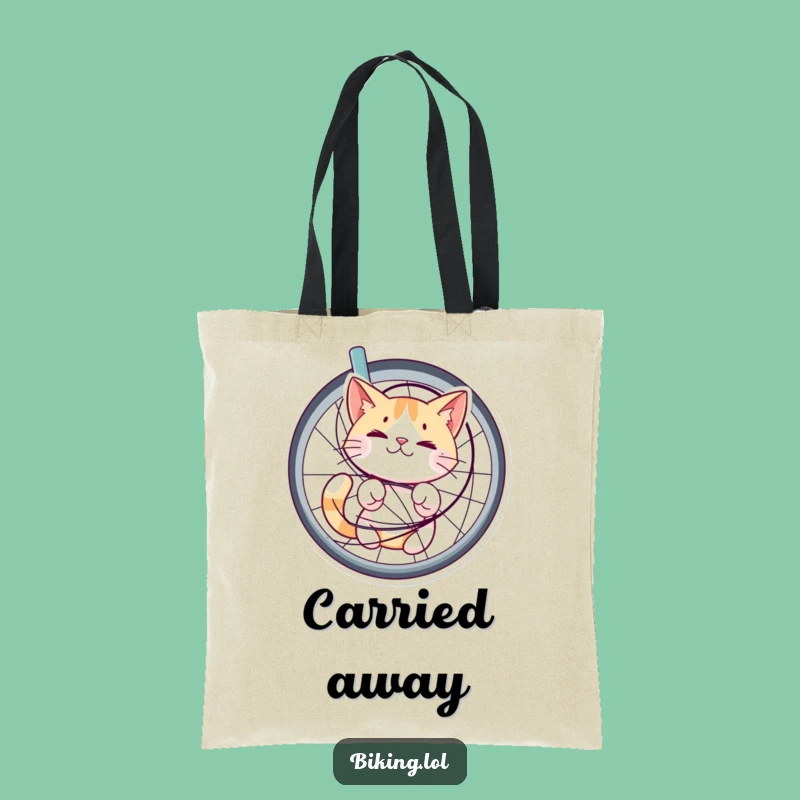 Funny Cat Bicycle Spokes Tote Bag: Carry Your Essentials with Adorable Chaos!
