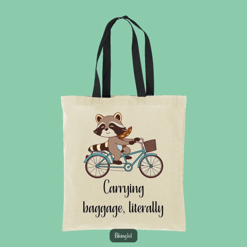 Funny Raccoon Tandem Bike Tote Bag - Stylish and Humorous Carry-All for Everyday Fun
