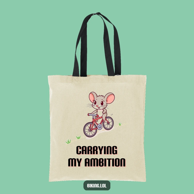 Funny Mouse Bike Tote Bag: Carry Your Grit in This Funny Gift!