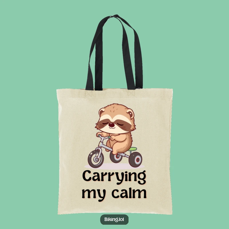 Funny Sloth Tricycle Tote Bag: Carry Your Calm with Ease