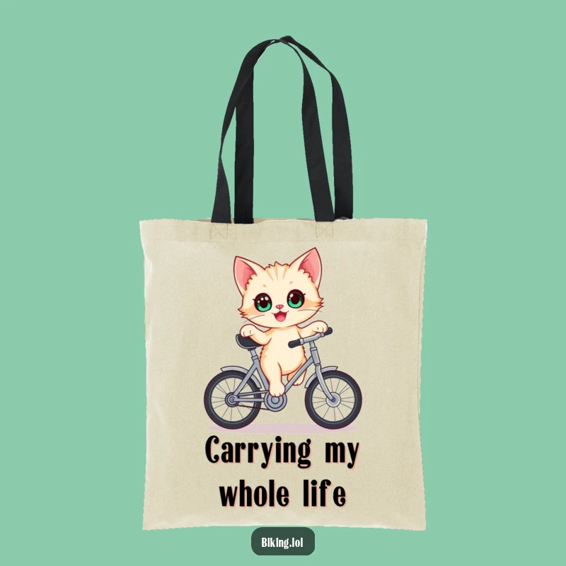 Funny Kitten Bike Tote Bag - Delighted Adventure Carryall
