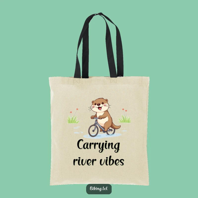 Funny Otter Bicycle Tote Bag: Carry Your Fun with Joyful Style