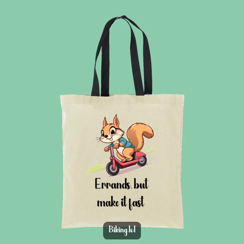 Funny Squirrel Scooter Tote Bag: Carry Your Essentials with Cheeky Style!