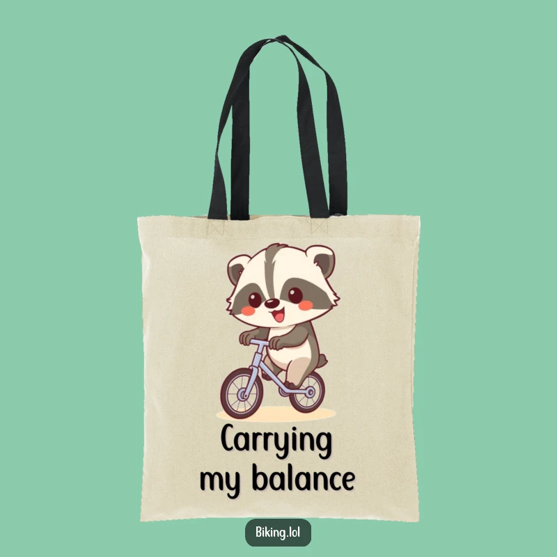 Funny Badger Unicycle Tote Bag: Happy Commuter's Gift