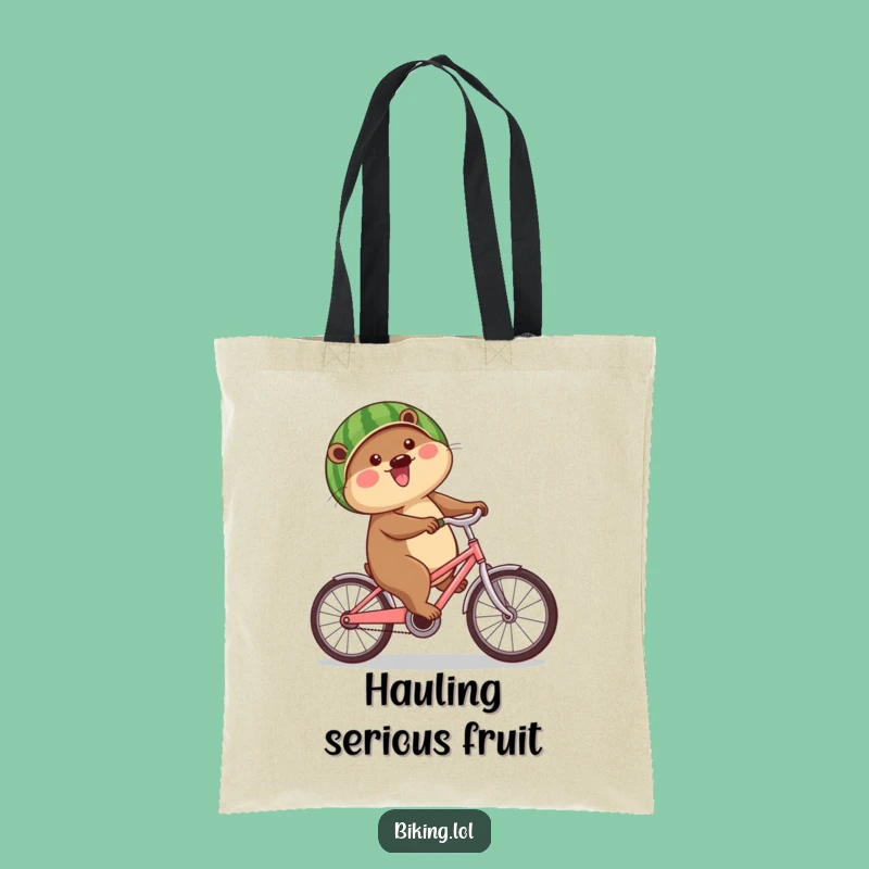 Funny Beaver Watermelon Helmet Tote Bag: Carry Your Laughs in Style, Hilarious Cycling Gift