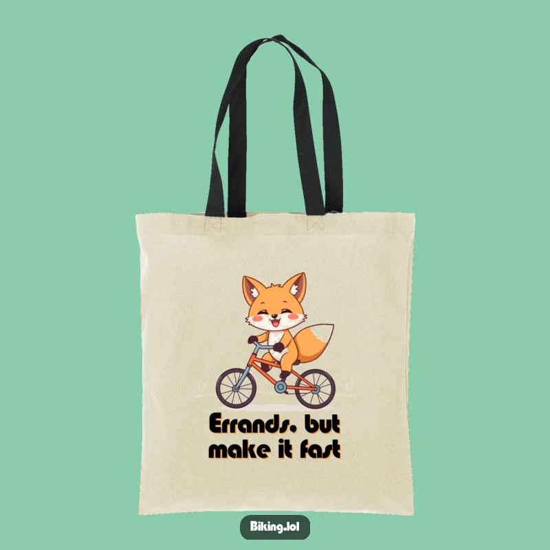 Funny Fox Bicycle Tote Bag - Joyful Downhill Adventure Carryall