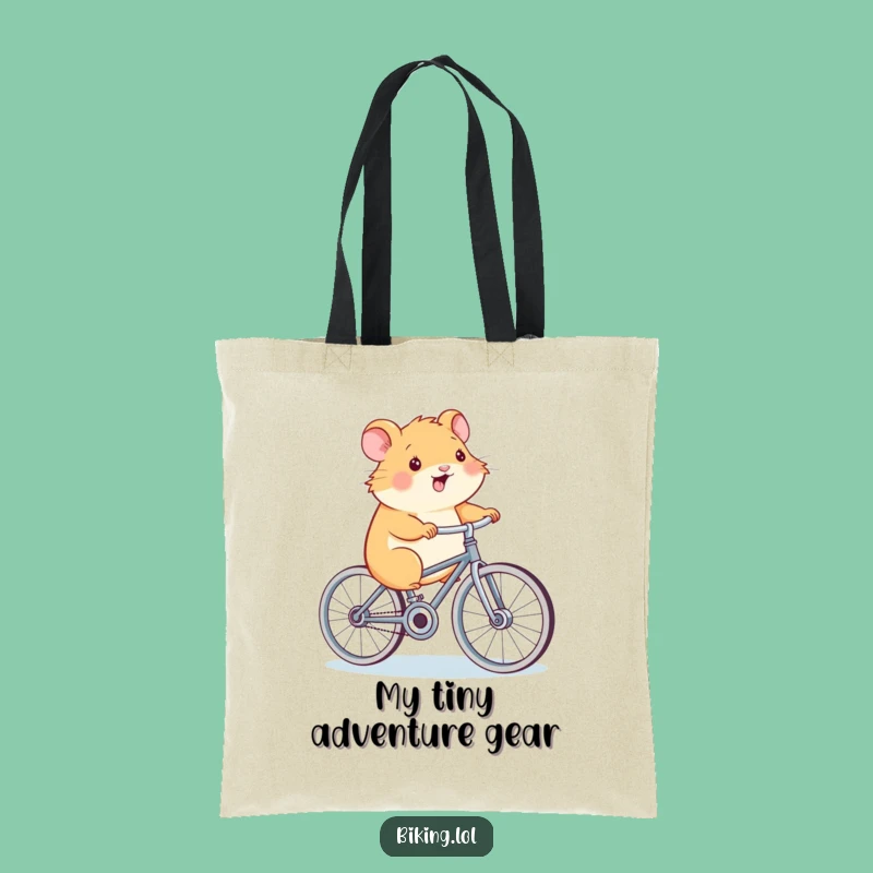 Funny Hamster Power Tote Bag: Cute Cycling Humor Carry-All for Essentials