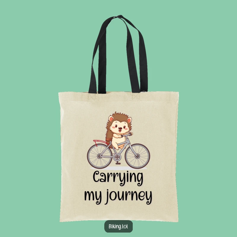 Funny Hedgehog Bicycle Tote Bag: Carry Your Adventures with Charm, Gift