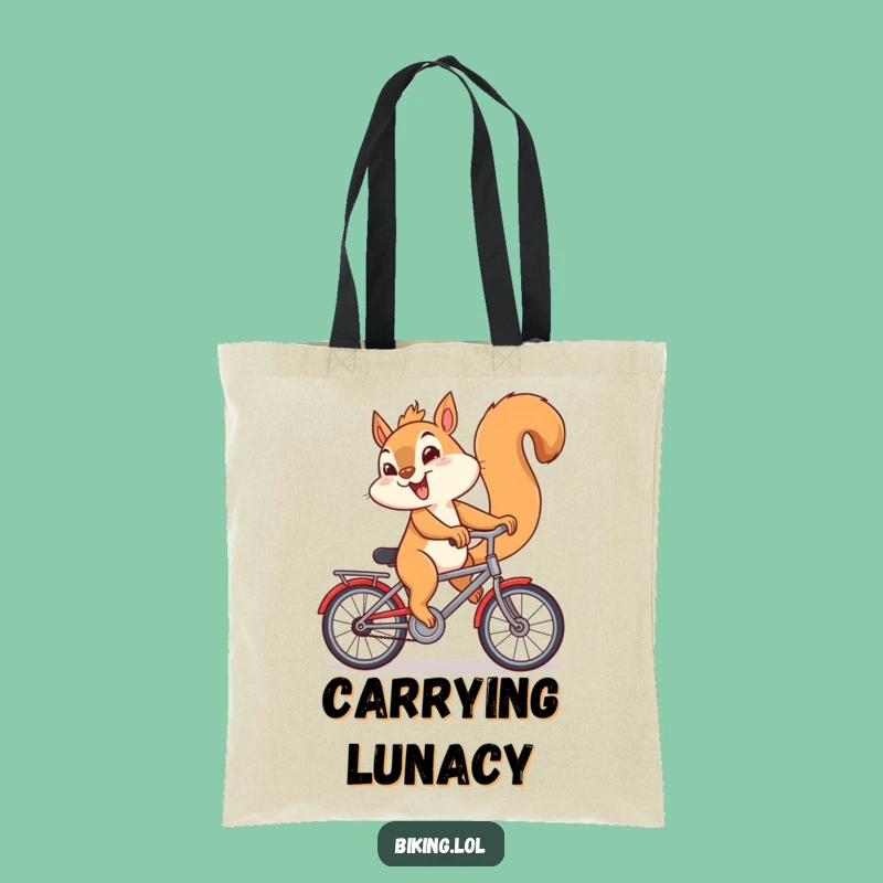 Funny Squirrel Bicycle Tote Bag: Mischievous Carry-All Gift