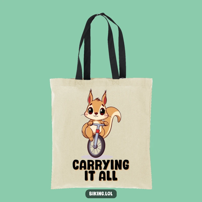 Funny Squirrel Unicycle Tote Bag: Carry Your Laughs in Style!