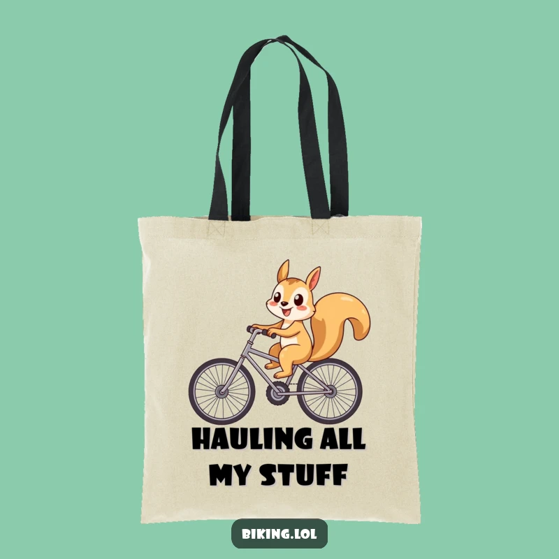 Funny Playful Squirrel Bike Tote Bag: Carry Your Adventures with Style
