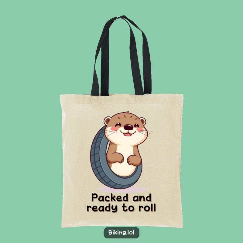 Funny Otter Tire Tote Bag - Cheerful Adventure Carryall